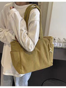 Tote Bag Women Large Capacity Soft Corduroy ChicCarry