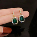 Earrings Fashionistas Geometric Green GlamSparkle
