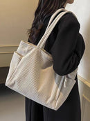 Tote Bag Women Large Capacity Soft Corduroy ChicCarry