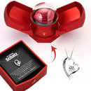 Hollow Heart Rose Necklace Set with Gift Box