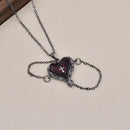 Necklace Gothic Lovers Customizable Wings Cross