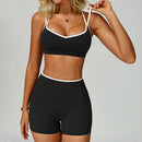 Womens Yoga Outfit Set with Quick-Dry Fitness Leggings