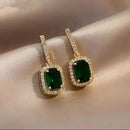 Earrings Fashionistas Geometric Green GlamSparkle